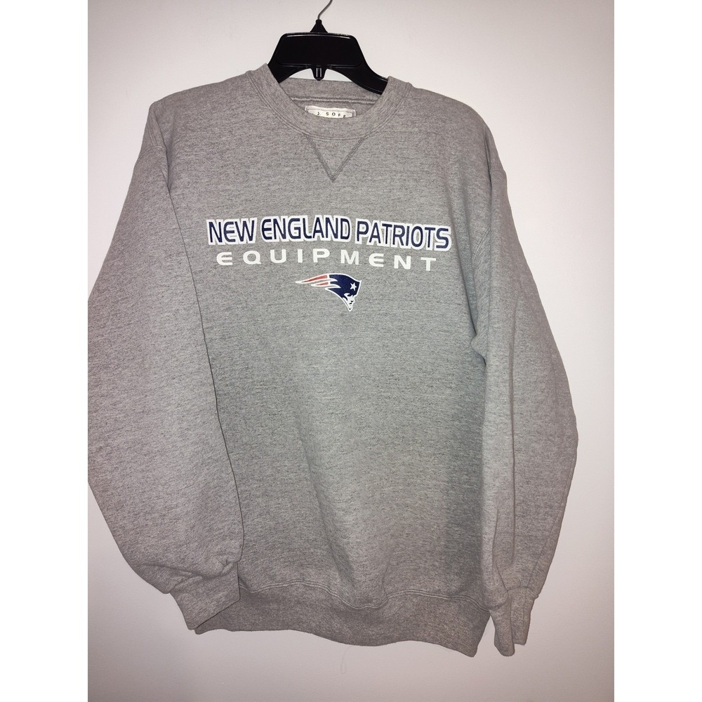 Vintage MJ Soffe New England Patriots Equipment Sweatshirt Gray Mens Large USA‎